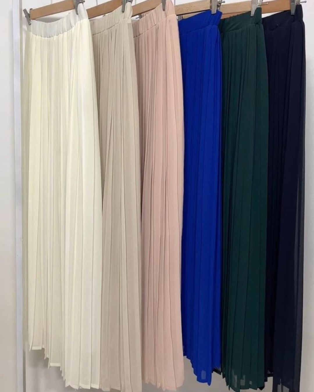 plain chiffon pleated skirt - Havana