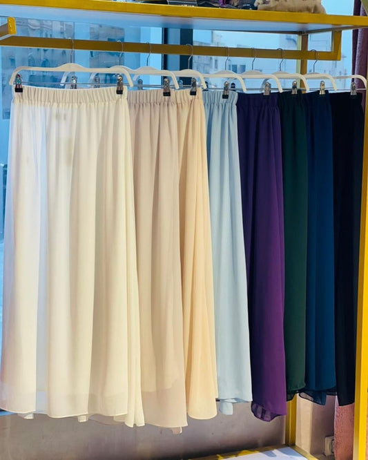 Rowena Chiffon Skirt - Beige