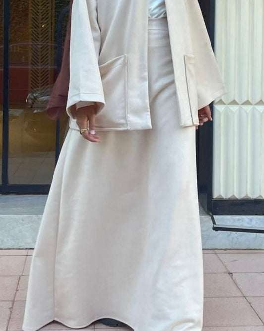 Malika Suede Skirt - Beige