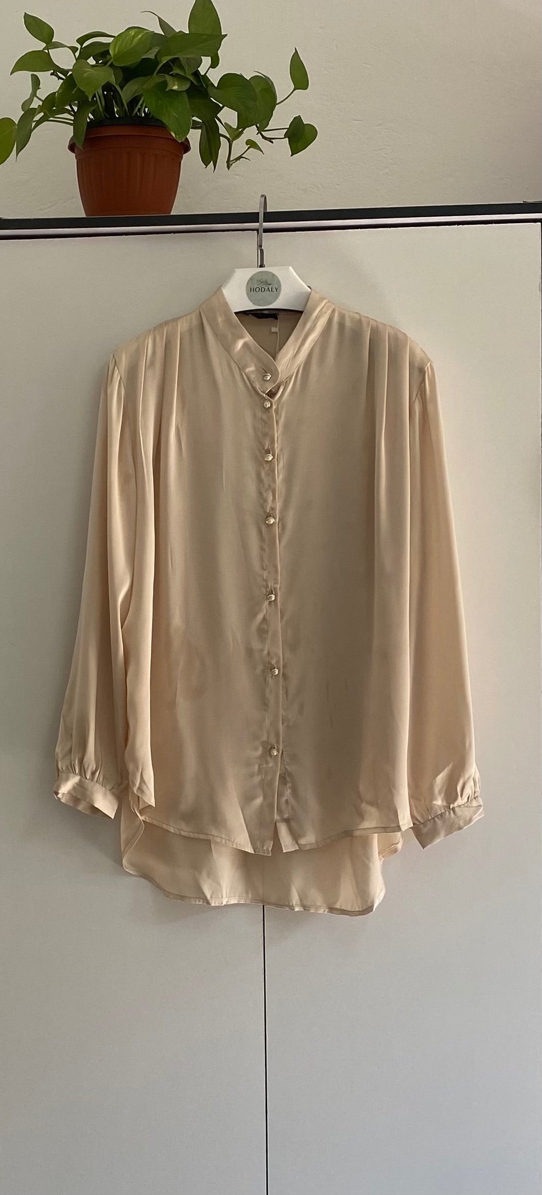 Aryam Satin Blouse -Beige