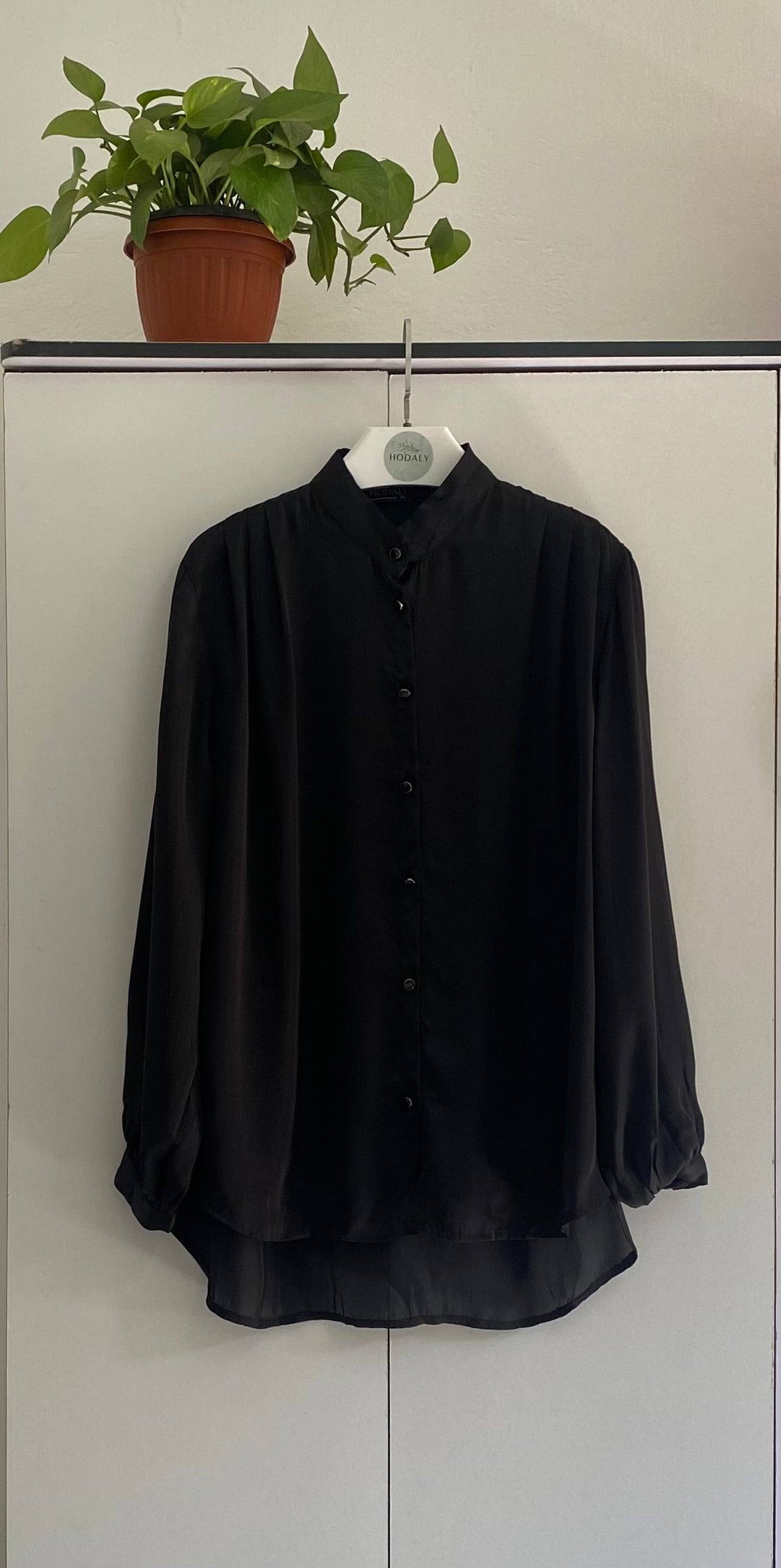 Aryam Satin Blouse -Black