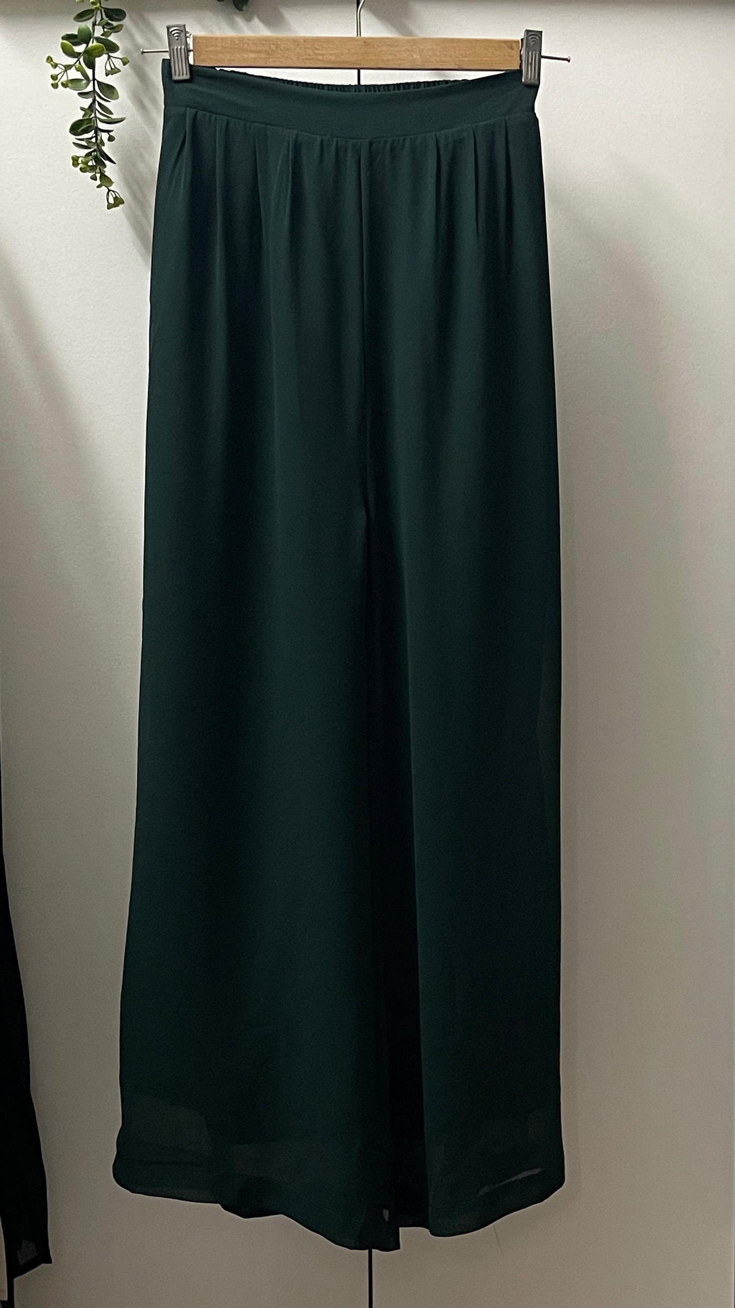 Maria Chiffon wide Leg Pants - Avocado