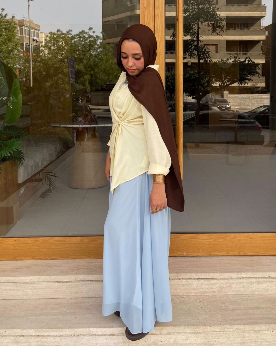Rowena Chiffon Skirt - Baby Blue