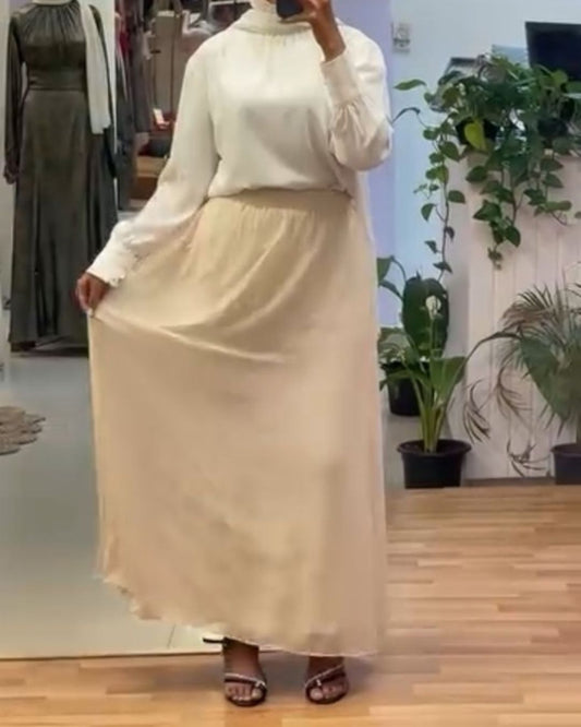 Rowena Chiffon Skirt - Beige