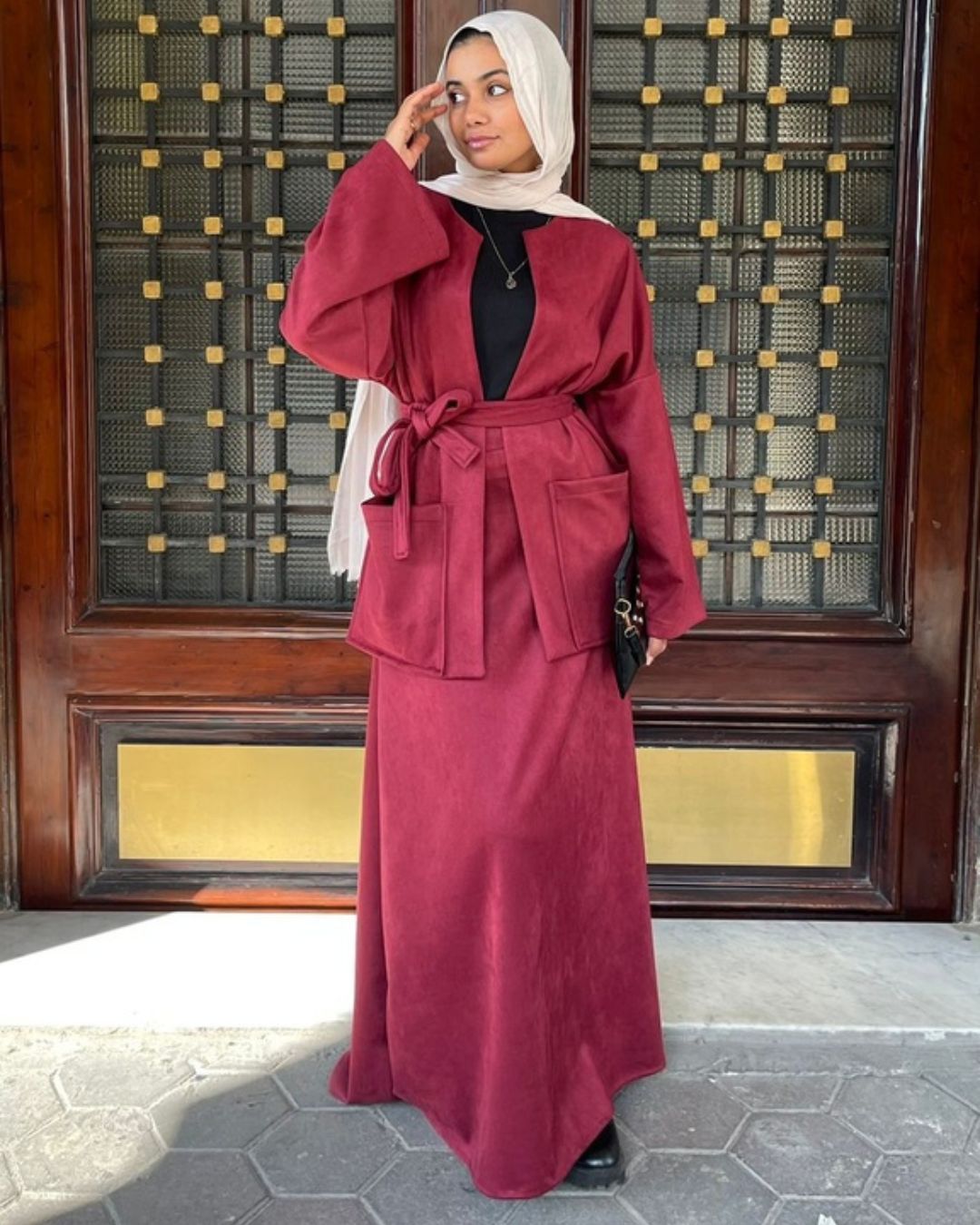 Malika Suede Jacket - Burgundy