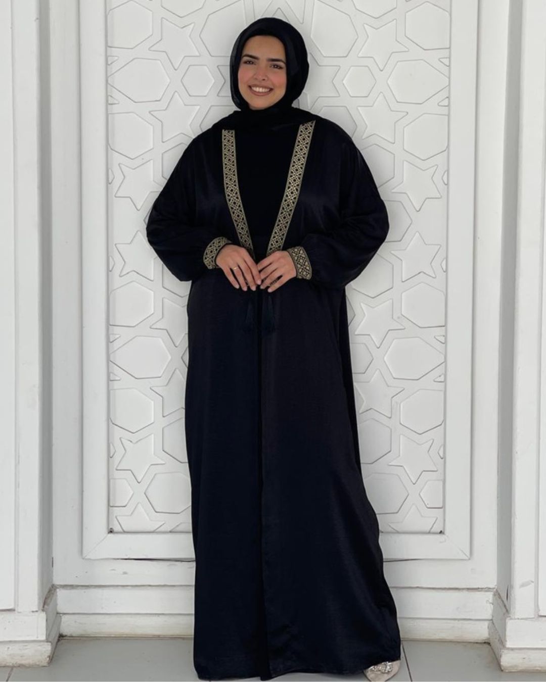Islamic Golden Kimono - Black