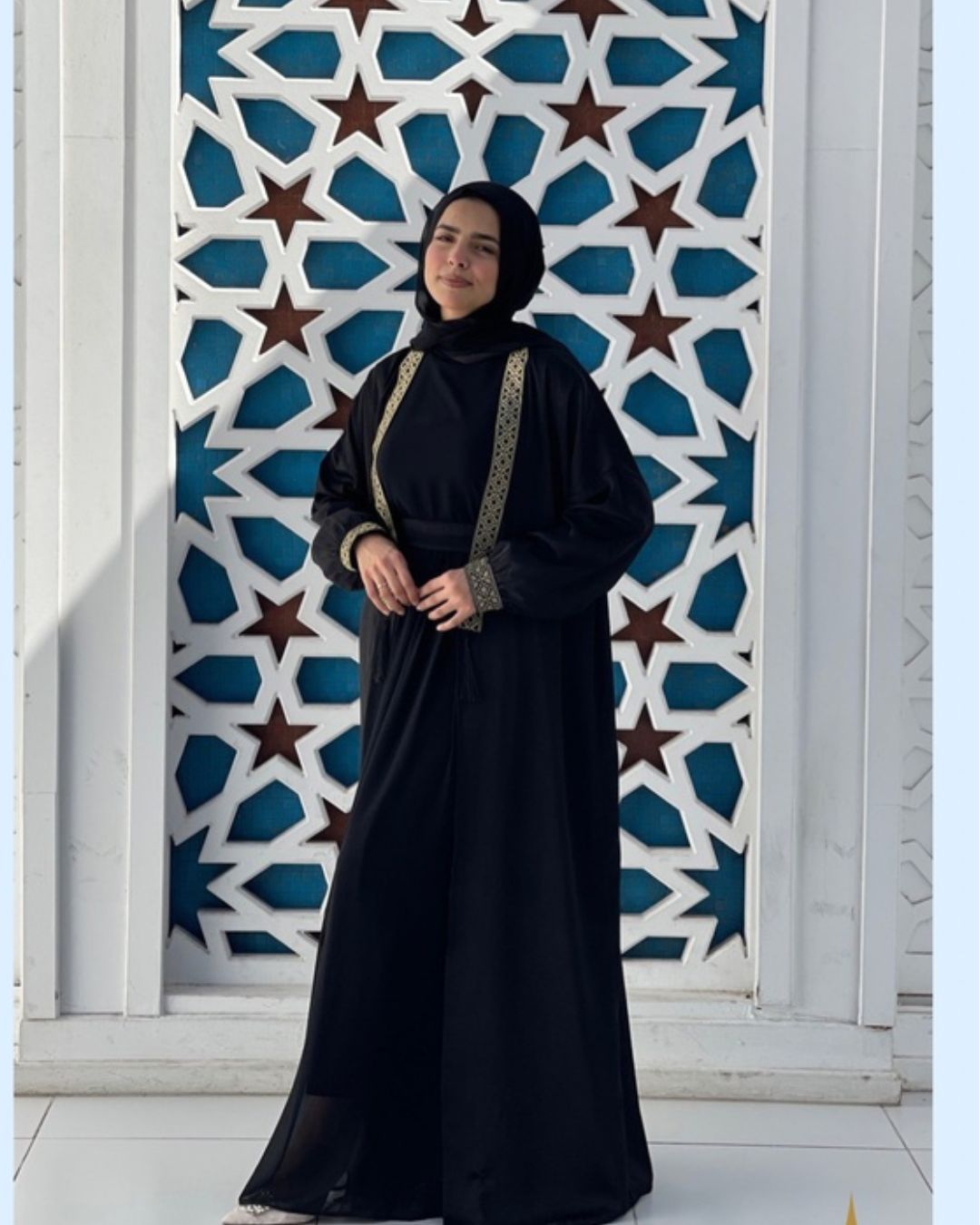 Islamic Golden Kimono - Black