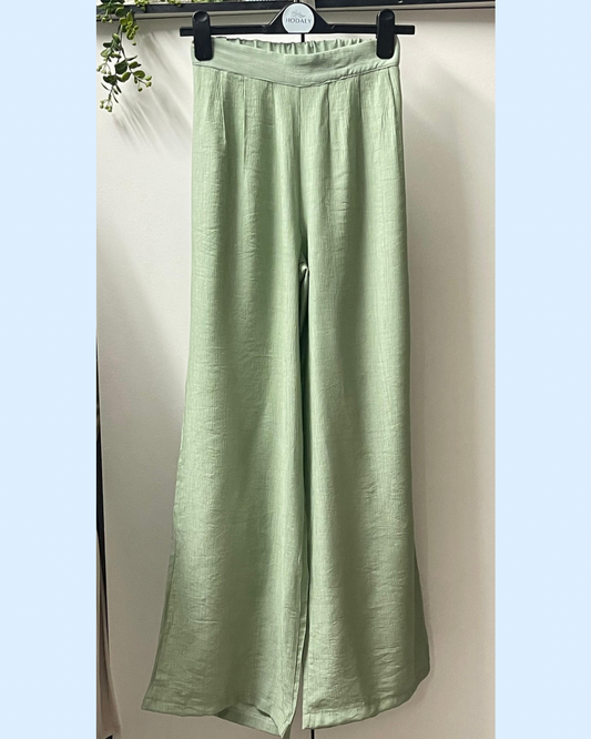 Afnan Linen Pants -Mint Green