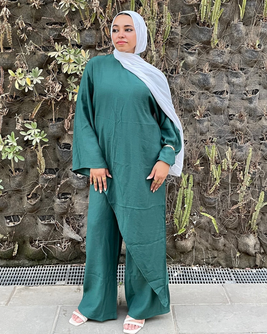 Afnan Linen Pants - Teal