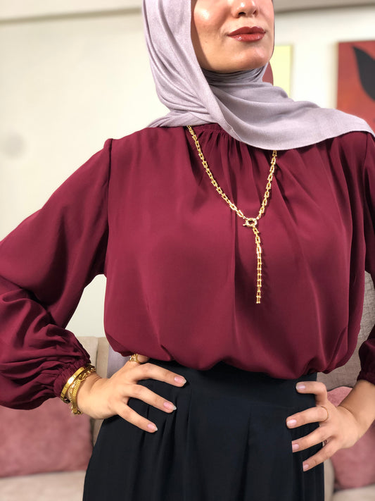 Amalia Blouse - Burgundy