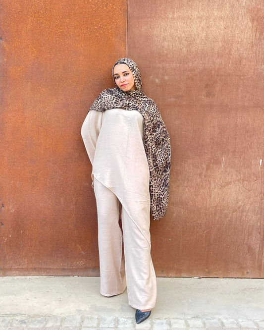 Afnan Linen Blouse -Beige
