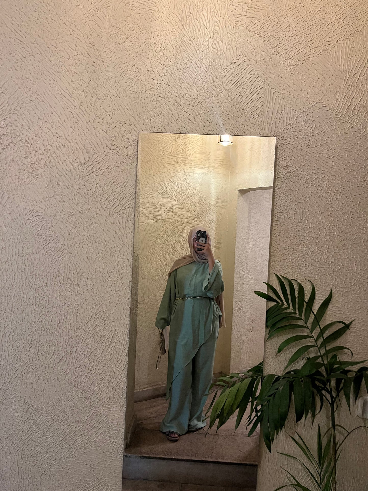 Afnan Linen Pants -Mint Green