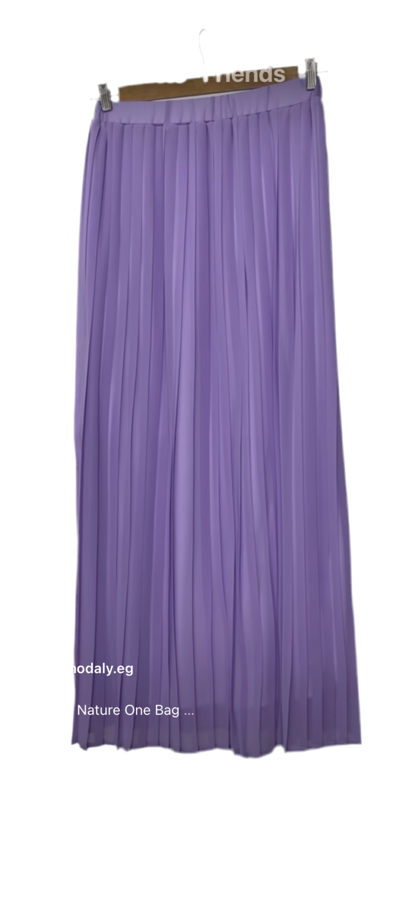 Plain Chiffon Pleated Skirt - Lavender