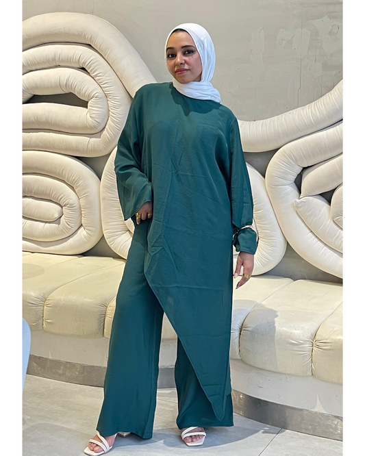 Afnan Linen Blouse -Teal