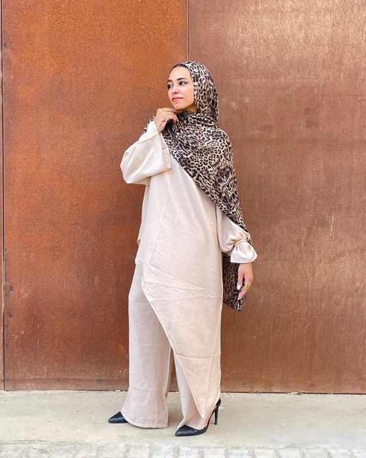 Afnan Linen Pants -Beige
