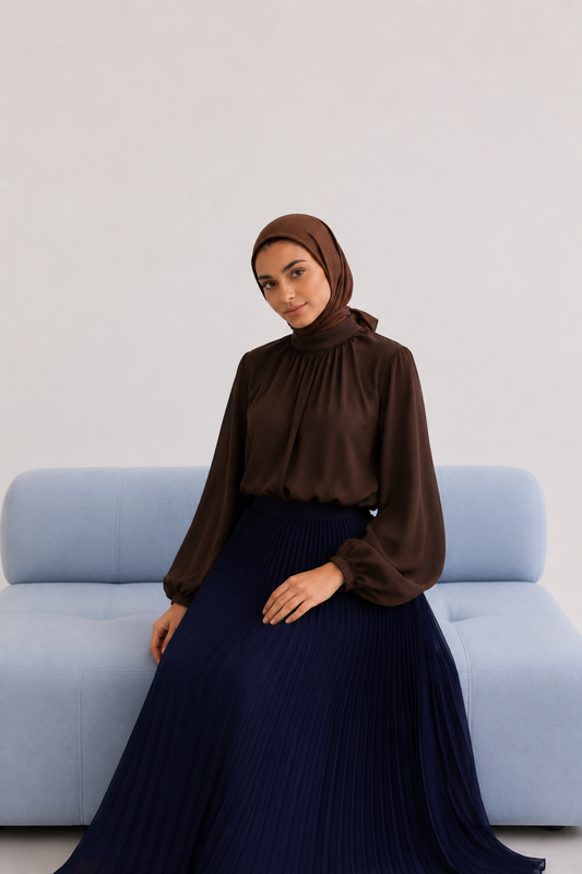 Amalia Blouse - Chocolate Brown