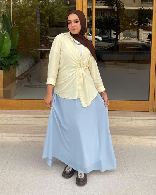 Rowena Chiffon Skirt - Baby Blue