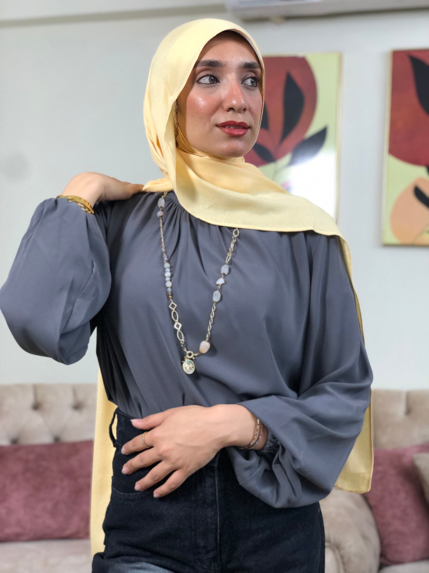 Amalia Blouse -Grey