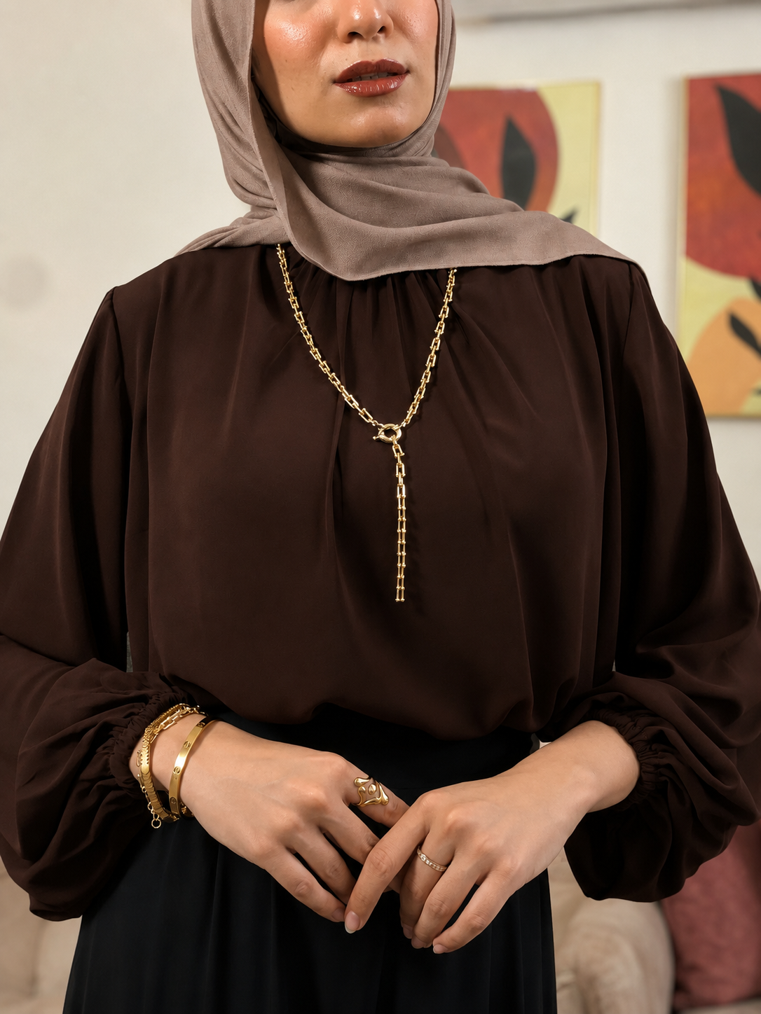 Amalia Blouse - Chocolate Brown