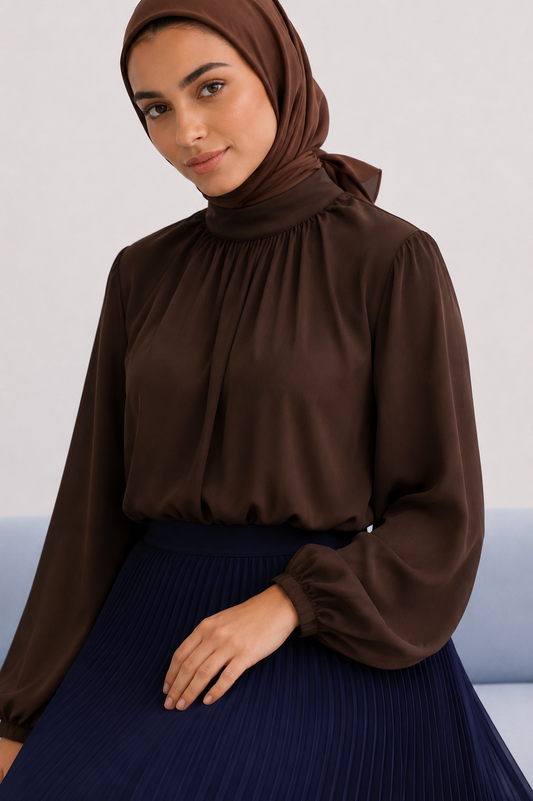 Amalia Blouse - Chocolate Brown