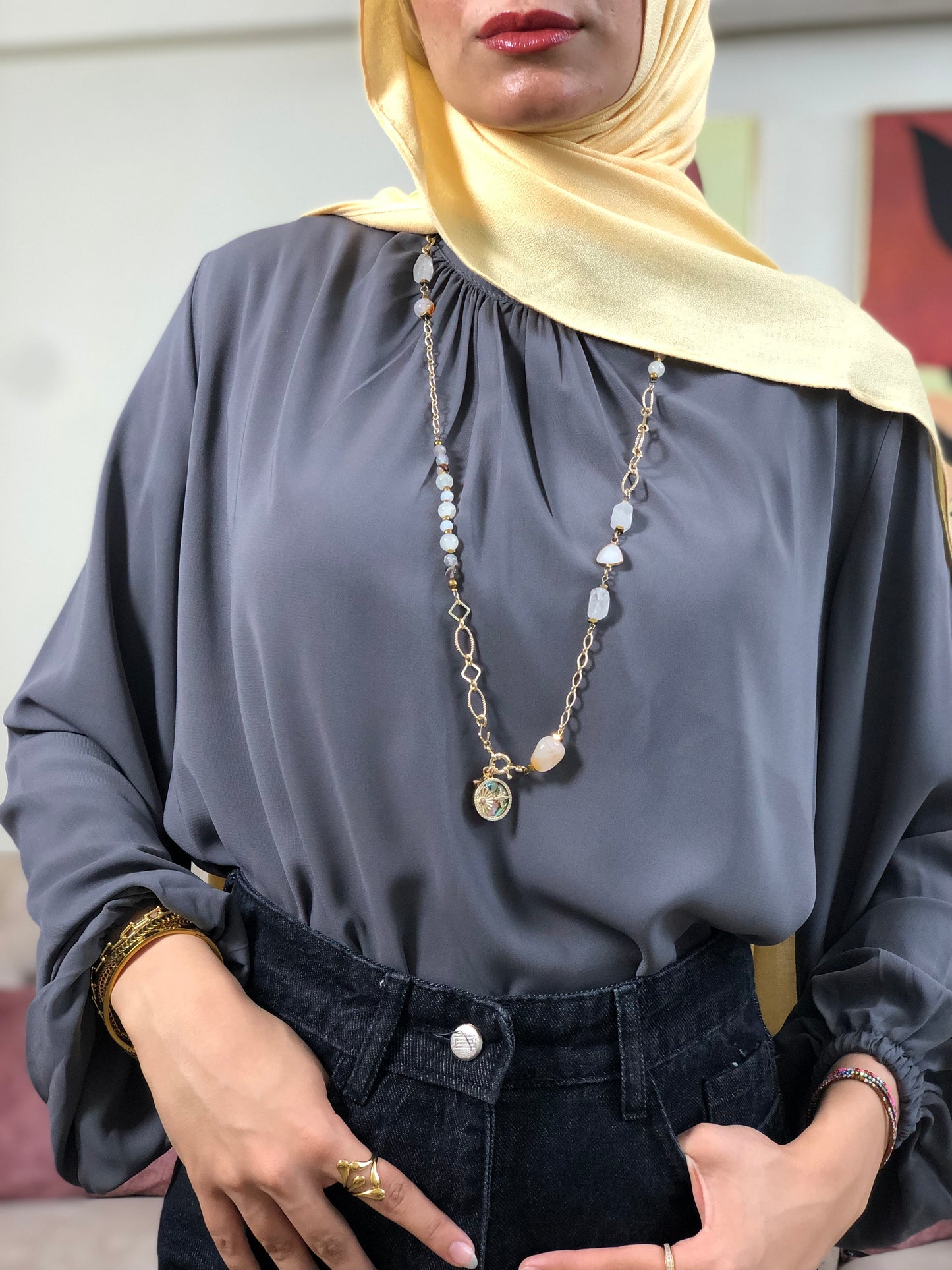 Amalia Blouse -Grey