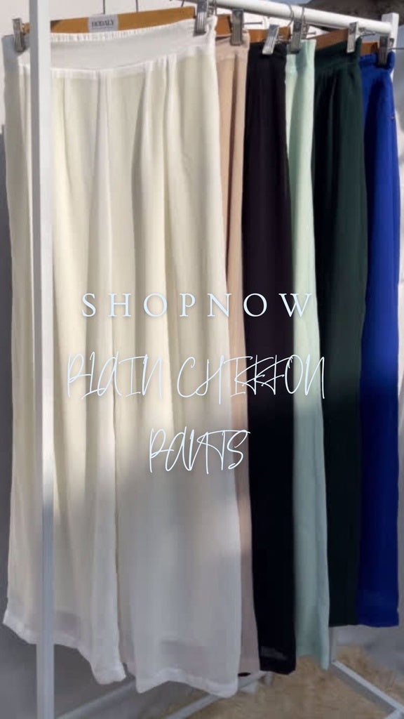 Maria Chiffon wide Leg Pants - Avocado