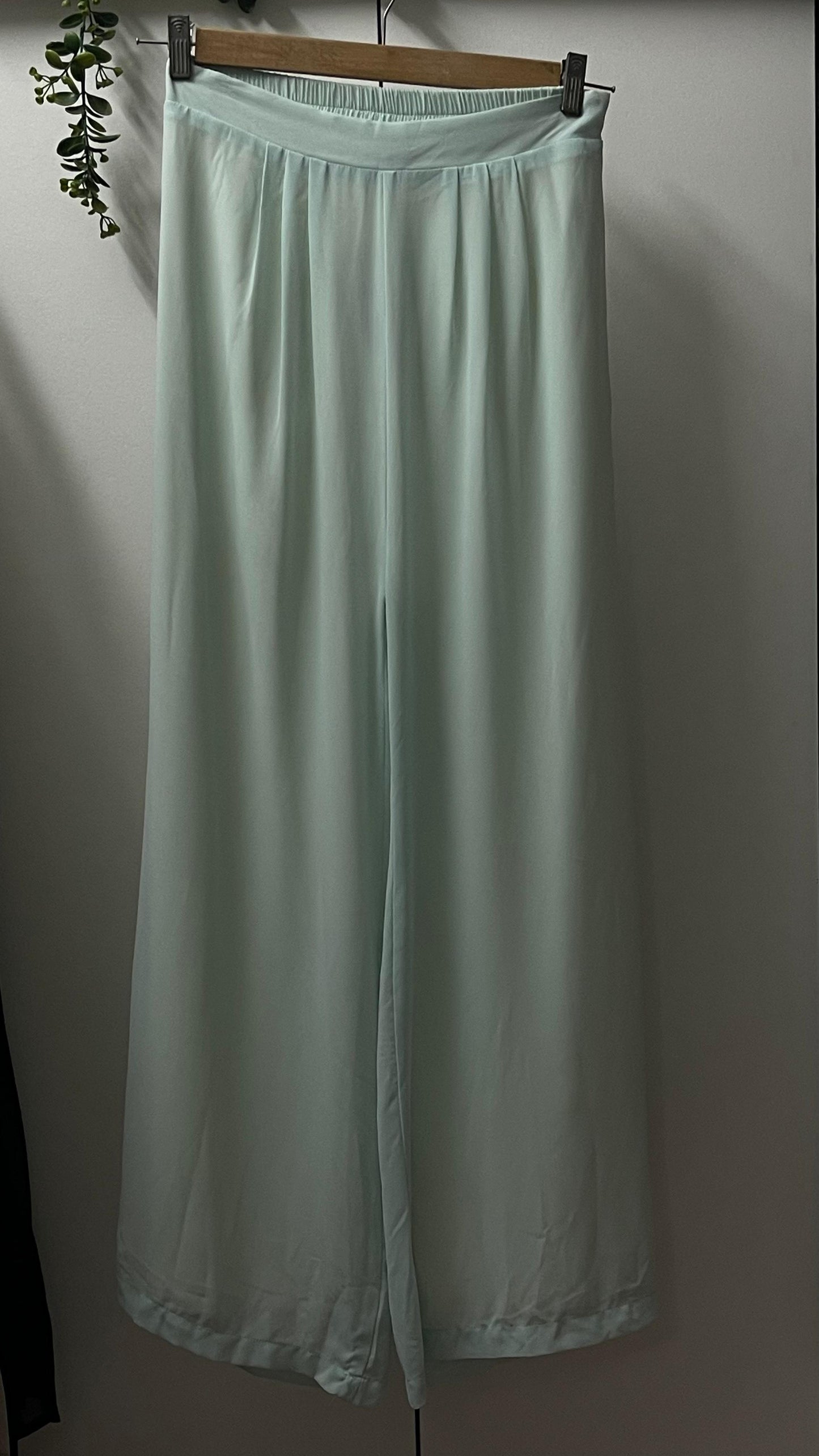 Maria Chiffon wide Leg Pants -Mint