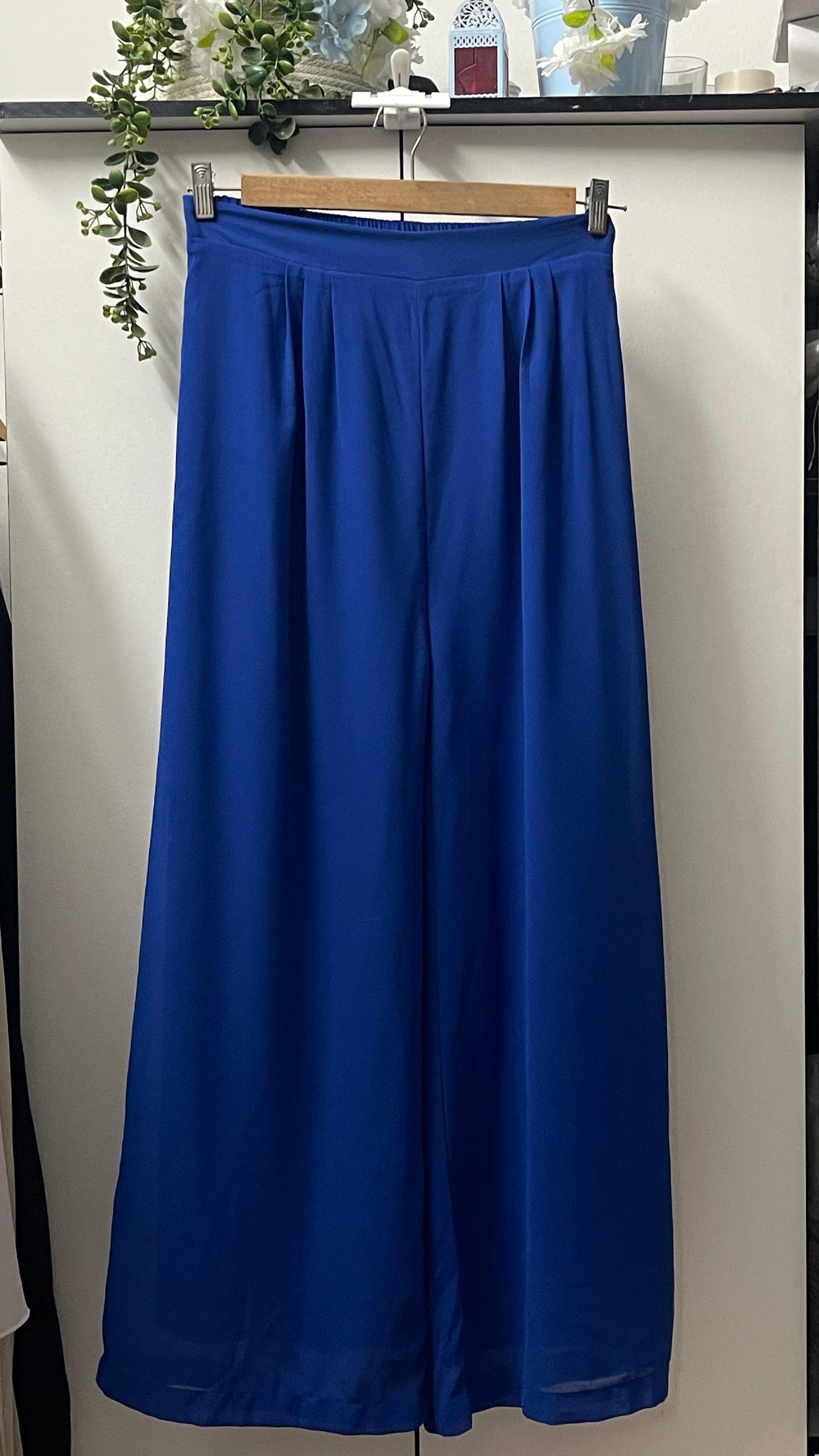 Maria Chiffon wide Leg Pants - Blue