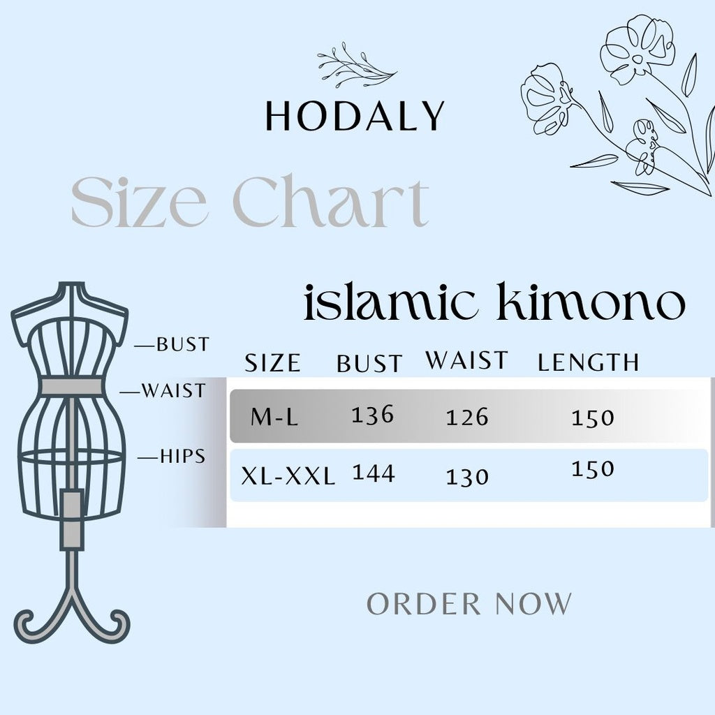 Islamic Golden Kimono - Black